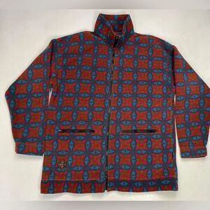 VINTAGE Columbia All Over Pattern Fleeve Jacket Men XXL Multicolor 90s